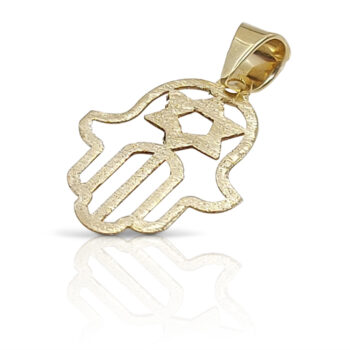 Brushed finish Hamsa with the Star of David emblem.