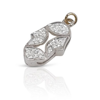 Hamsa pendant shaped with resembled hands in prayer.