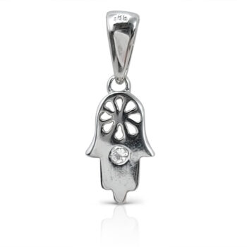 Hamsa pendant with flower petals decoration