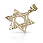 Gold Star of David pendant made of double stripe (1)