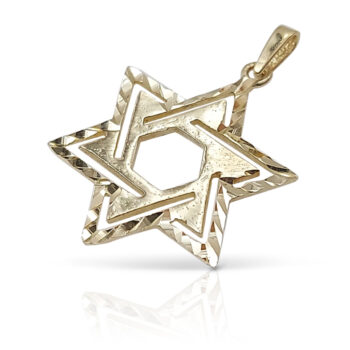 Star of David with special engraving – gold Judaica pendant